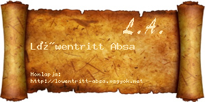 Löwentritt Absa névjegykártya